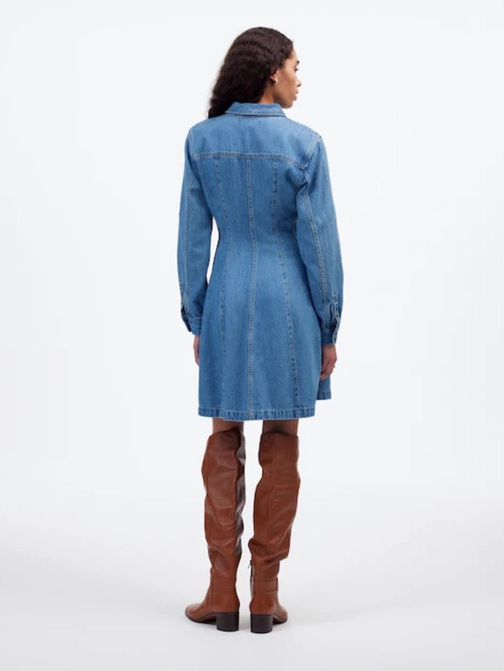 NWT Madewell Seamed Mini Dress in Ramey Wash: Airy Denim Edition Women's 2 - Picture 2 of 14
